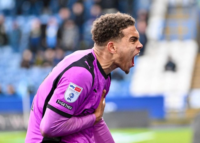 Raphael celebrates his first goal for Latics